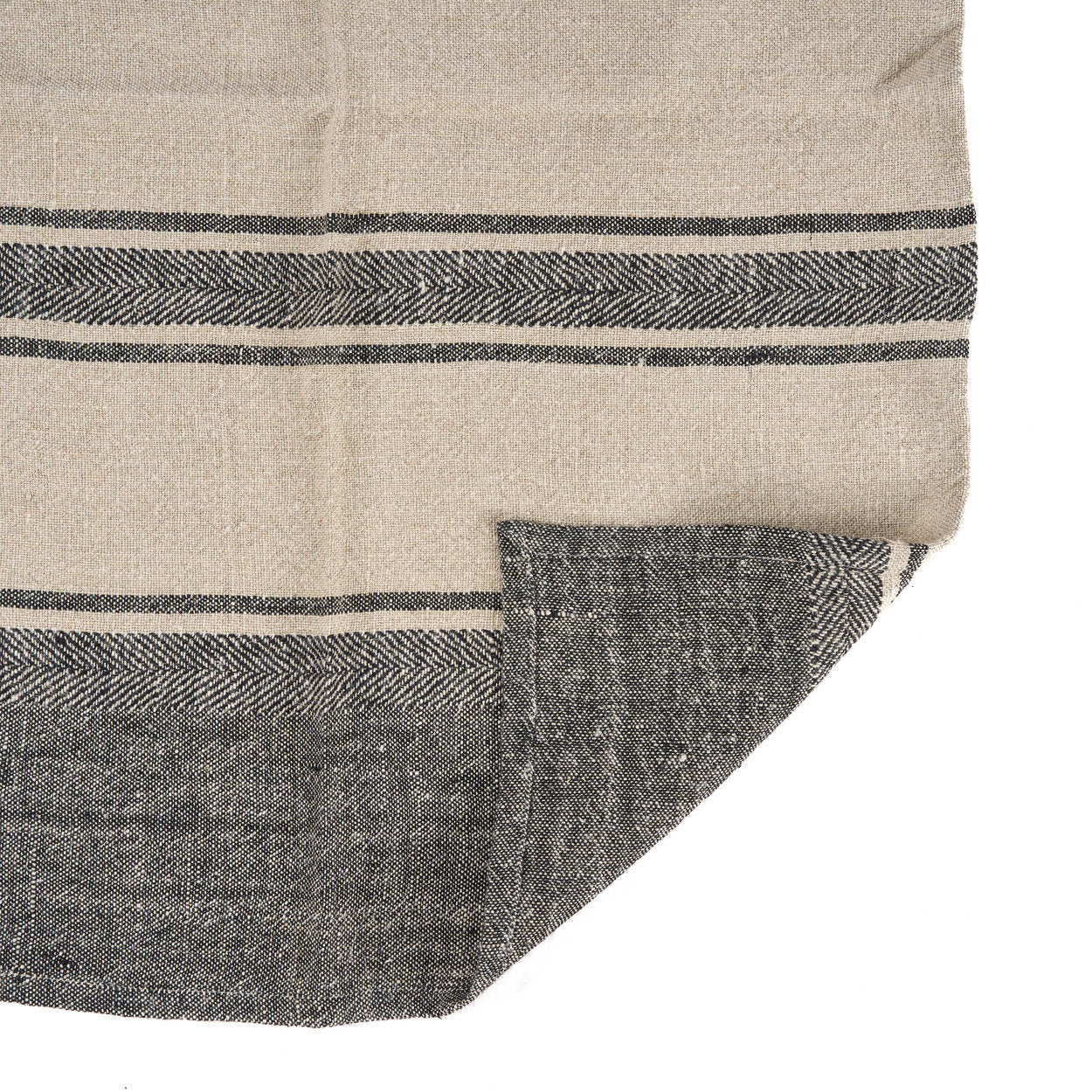 De Linen Smudge Keukendoek - Natural Black - 50x70