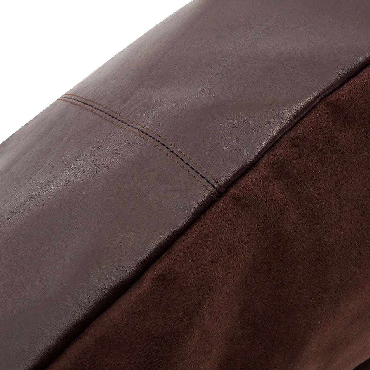 Housse de Coussin en Cuir à Quatre Panneaux - Chocolat - 60x60