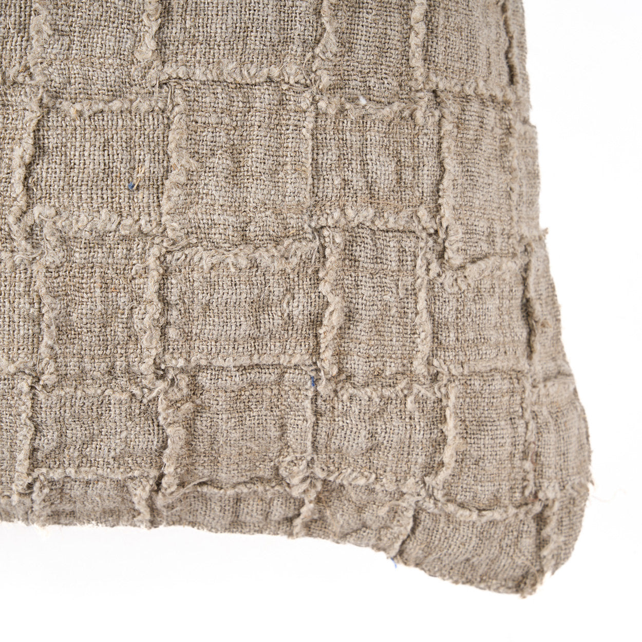 De Linen Damier Kussensloop - Naturel