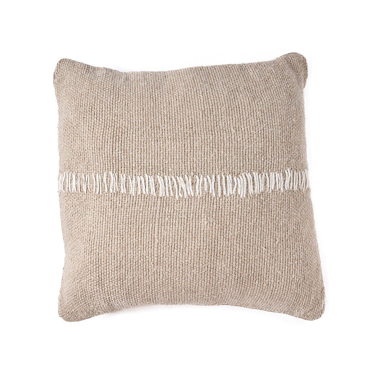 De Linen Stitch Kussensloop - Naturel Wit