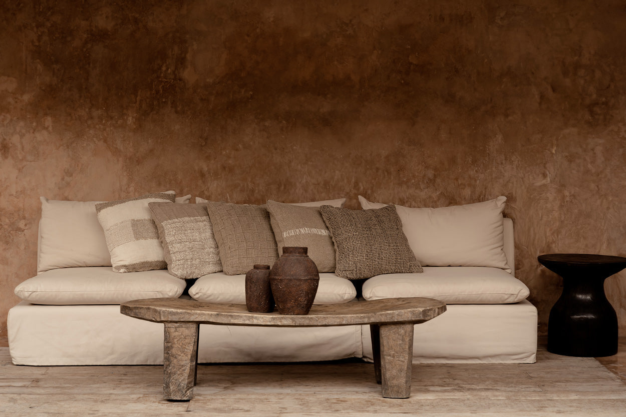 De Linen Stitch Kussensloop - Naturel Wit