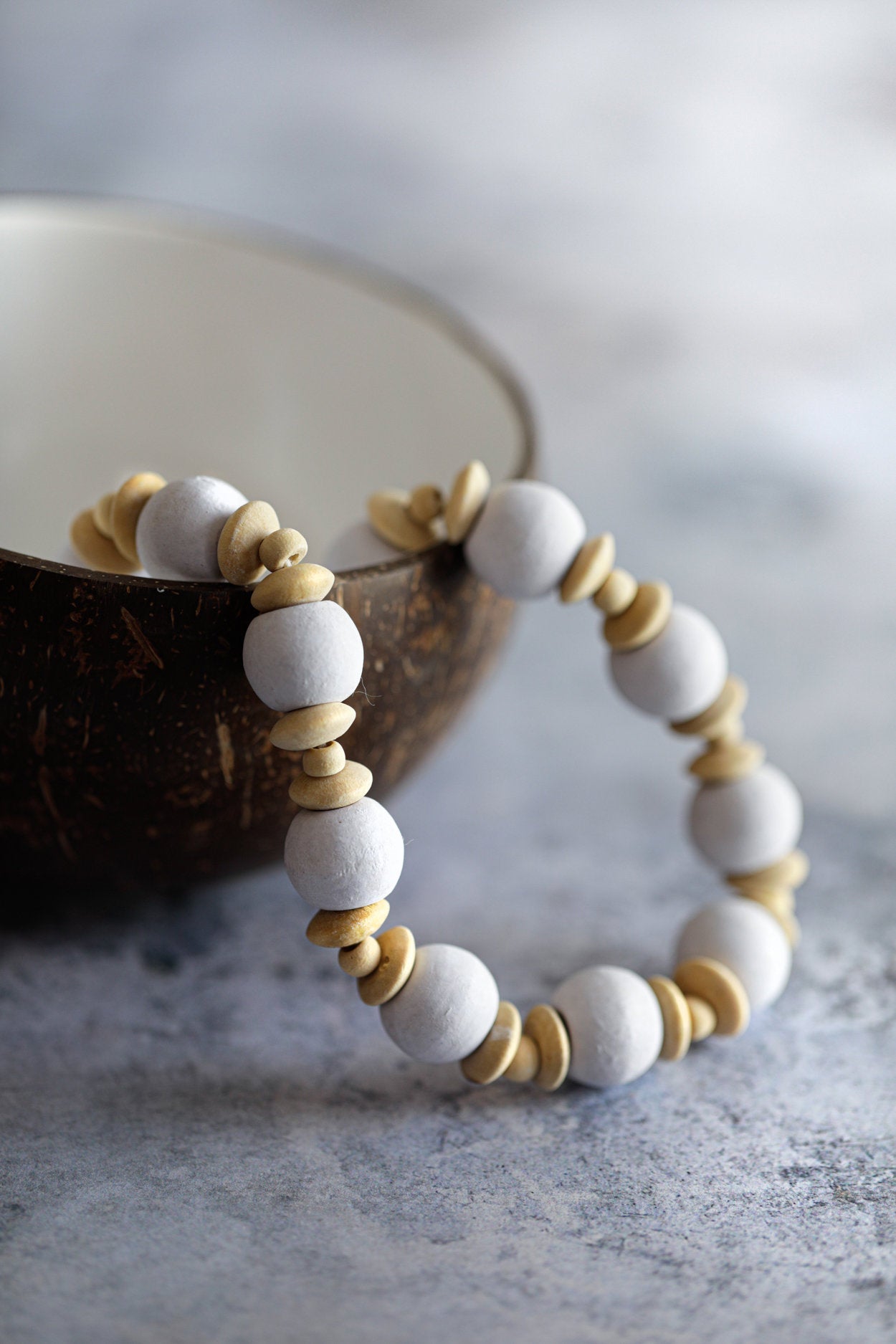 De Canggu Halsketting - Naturel Wit