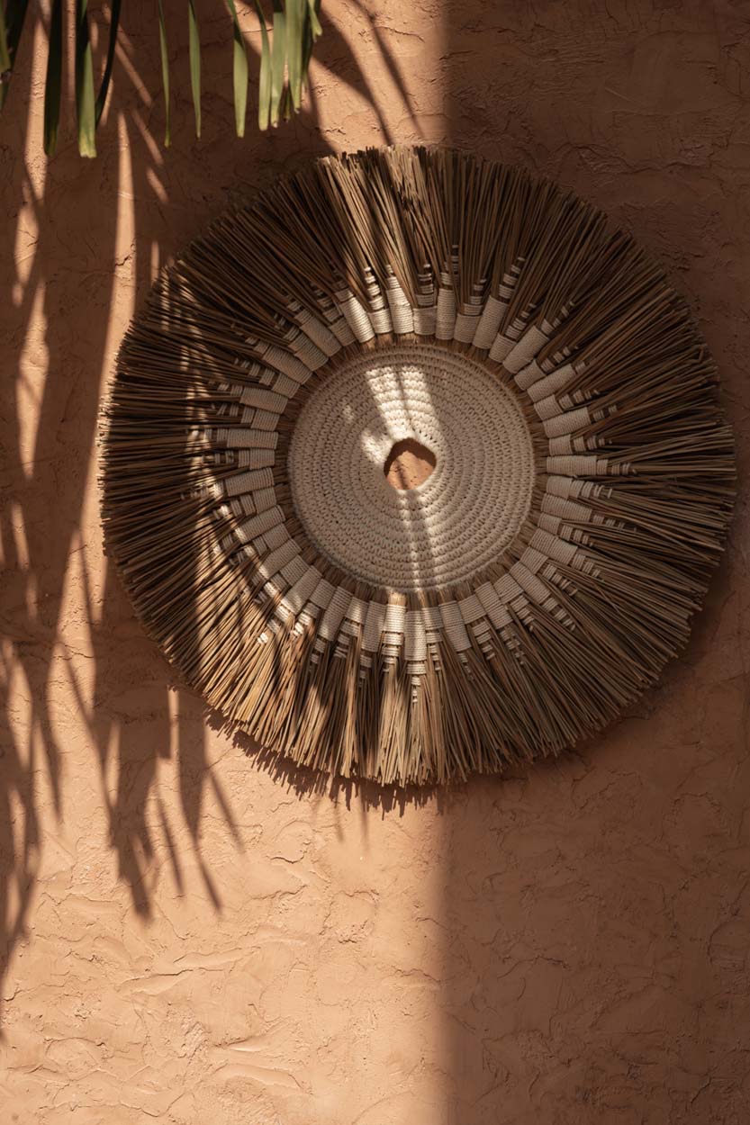 De Raffia Macramé Wanddecoratie - Wit Naturel