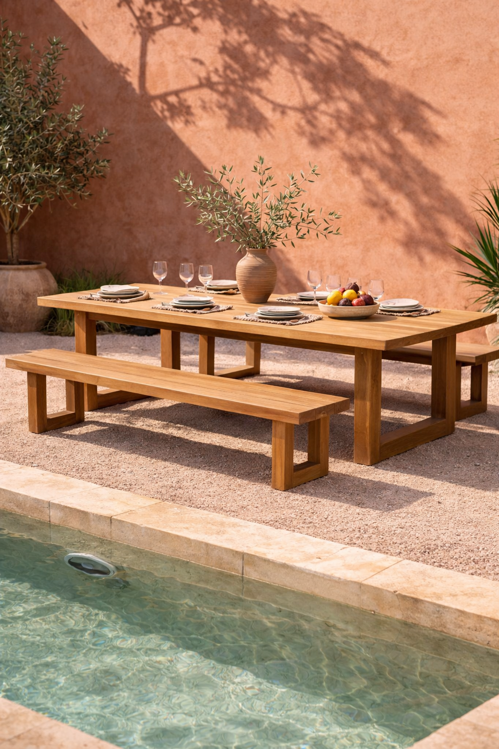 Bank met vierkante poot - Natuurlijk - 220