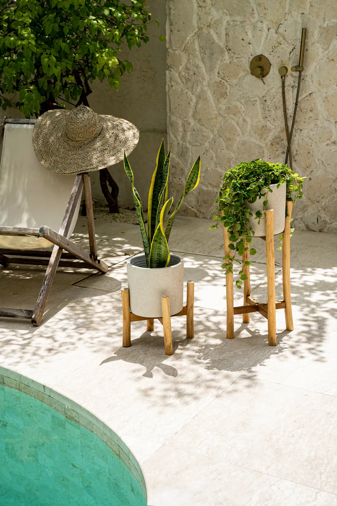 The Chalk Low Planter - Concrete Natural - S