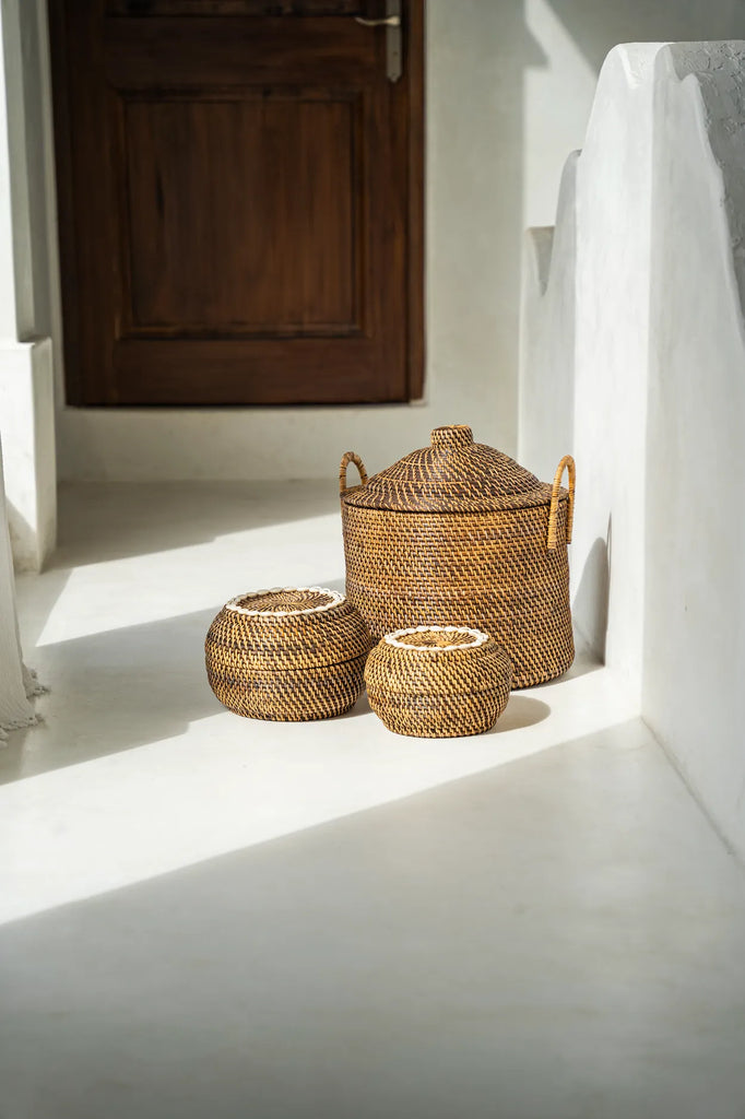 The Colonial Peek-a-Boo Basket - Natural Brown - S