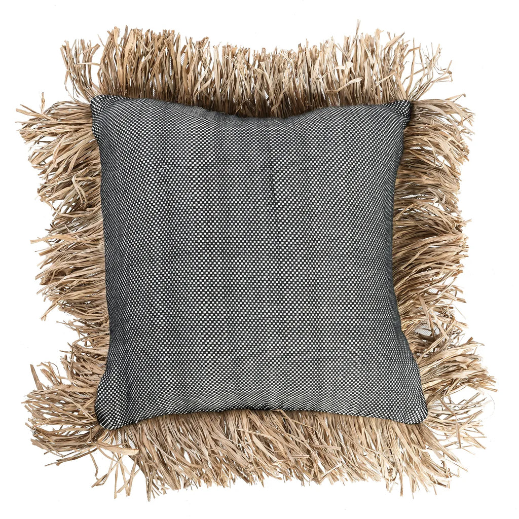 The Cotton Bonita Cushion Cover - Black Natural - 40x40