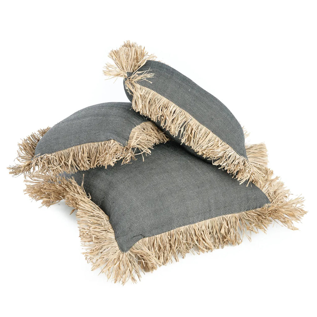 The Cotton Bonita Cushion Cover - Black Natural - 60x60