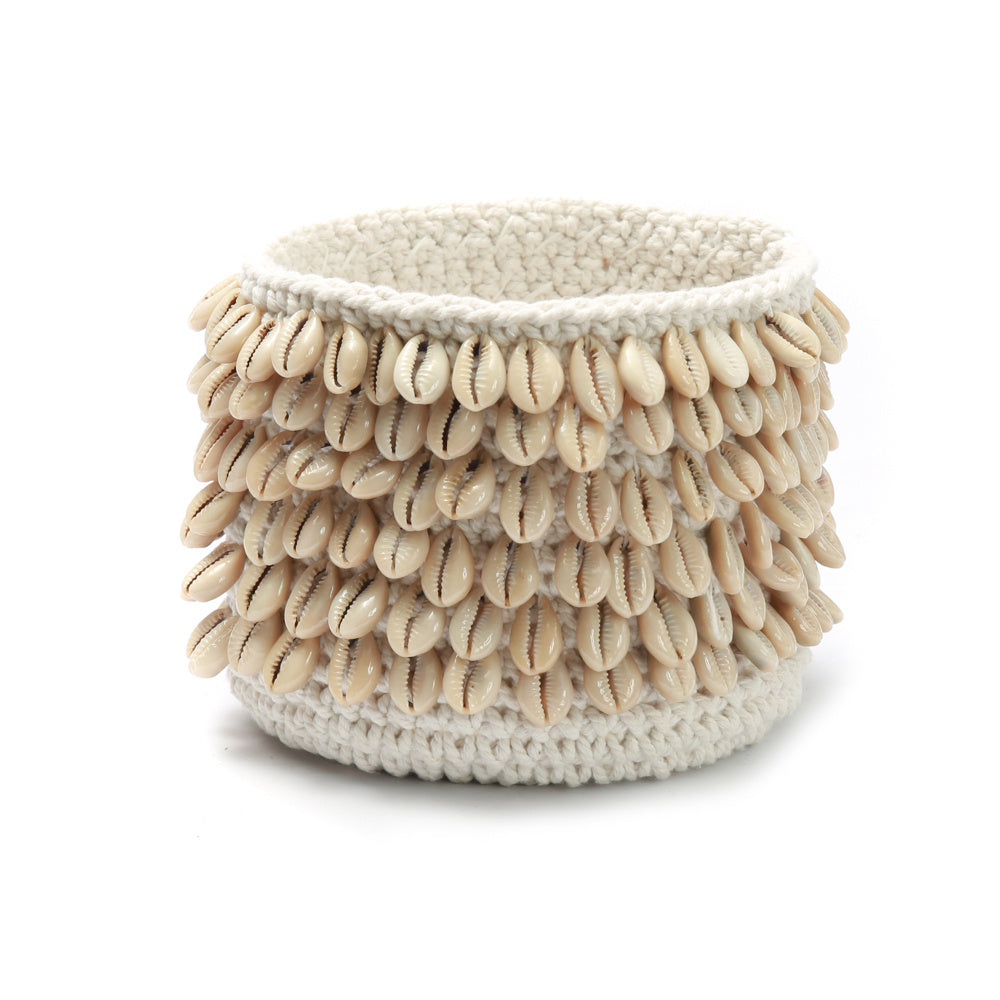 The Cowrie Macrame Plant Holder - Natural M