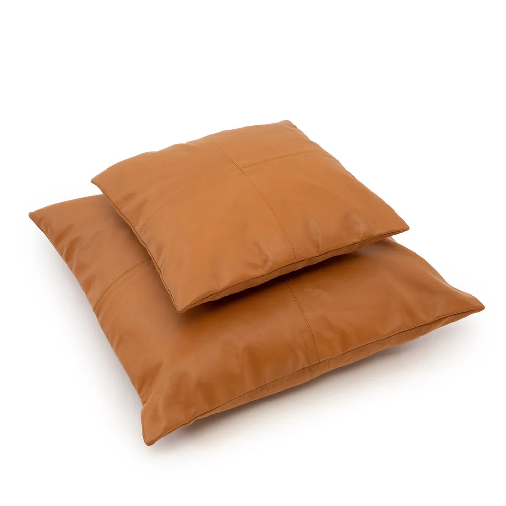 De Four Panel Leather Kussenhoes - Camel - 60x60 Bazar Bizar