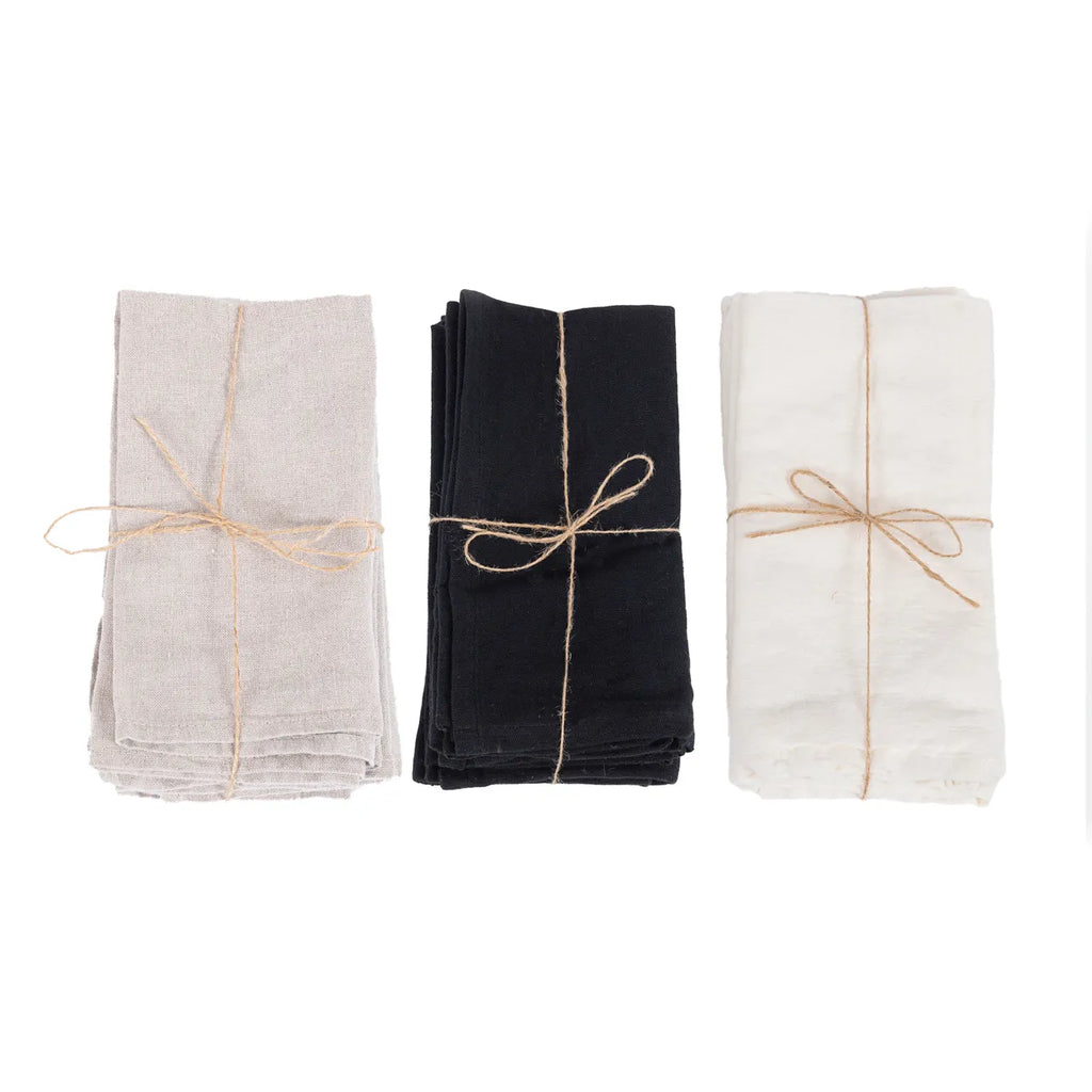 La Serviette en Lin - Beige - Lot de 4