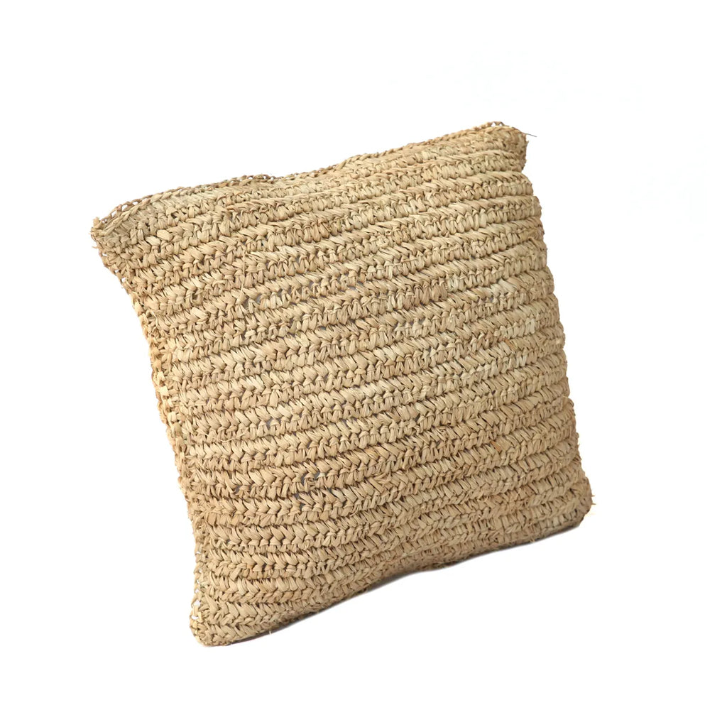 The Raffia Flores Cushion Cover - Natural - 40x40