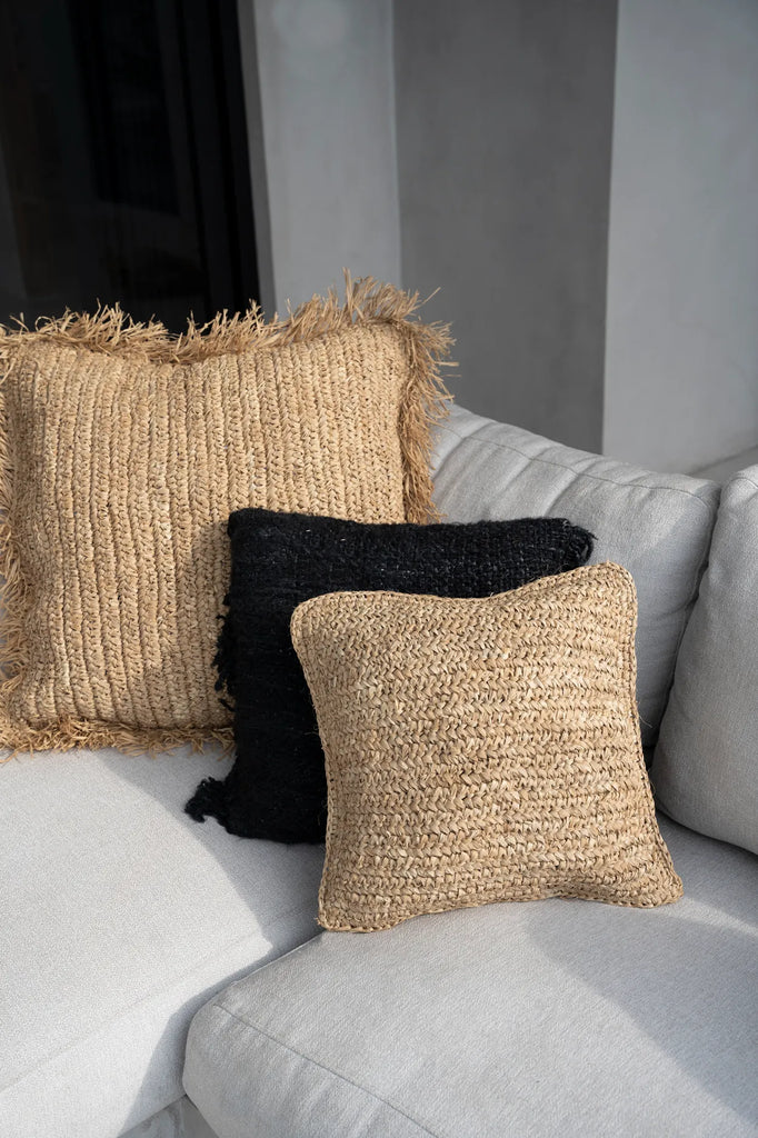 The Raffia Flores Cushion Cover - Natural - 40x40