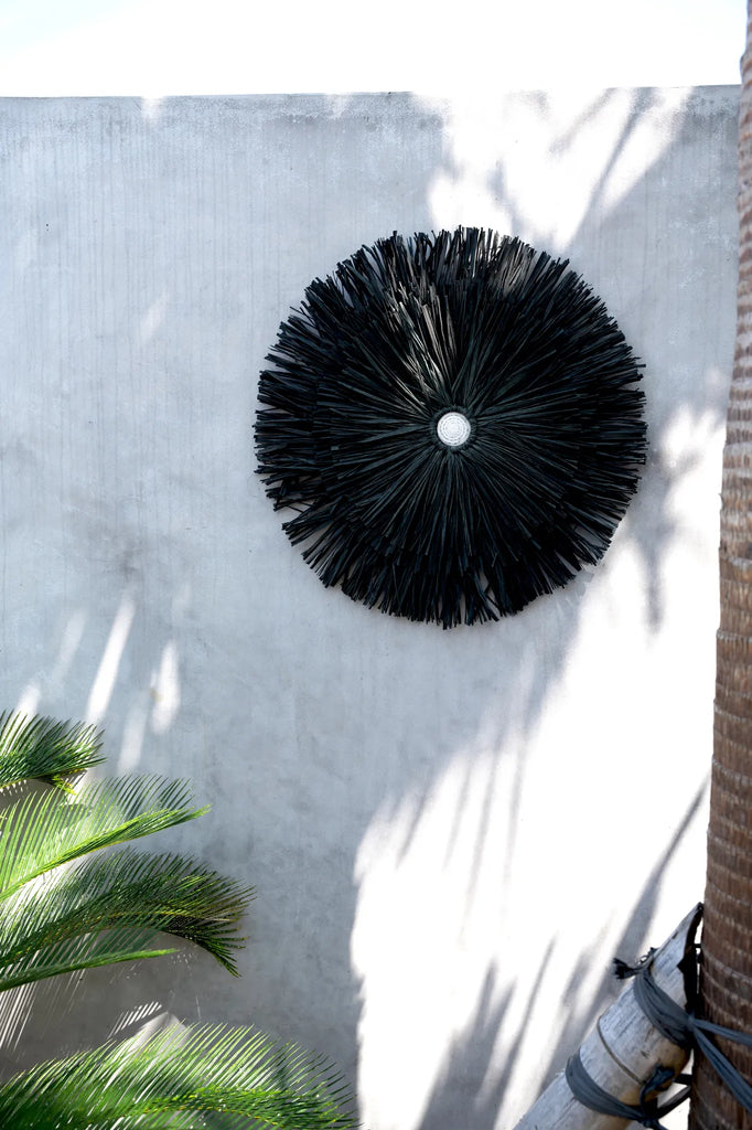 The Raffia Juju Wall Decoration - Black