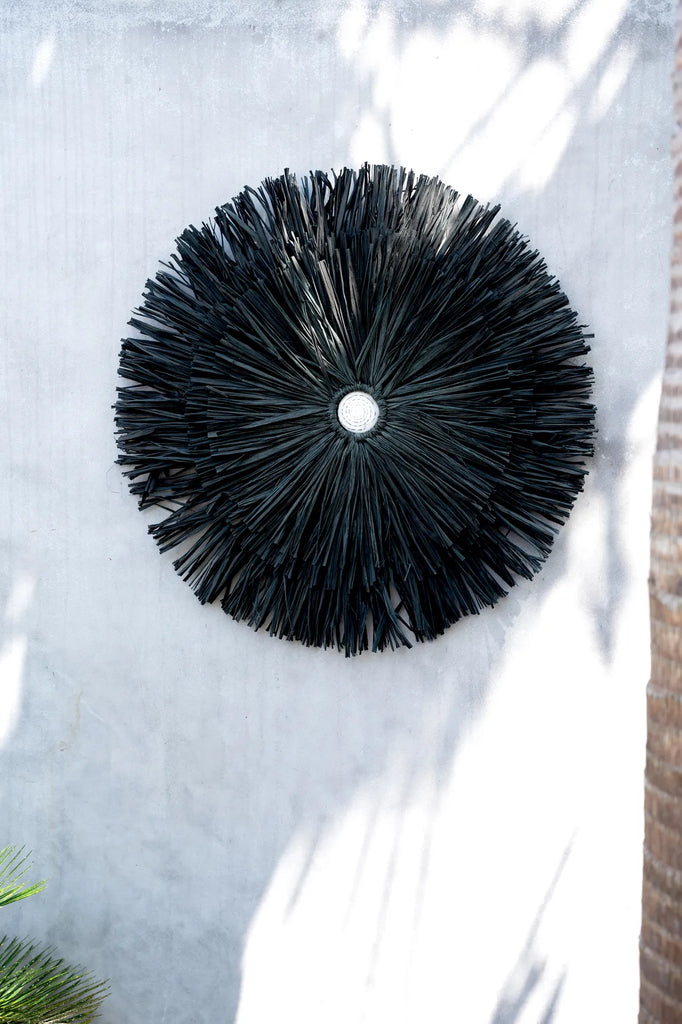 The Raffia Juju Wall Decoration - Black