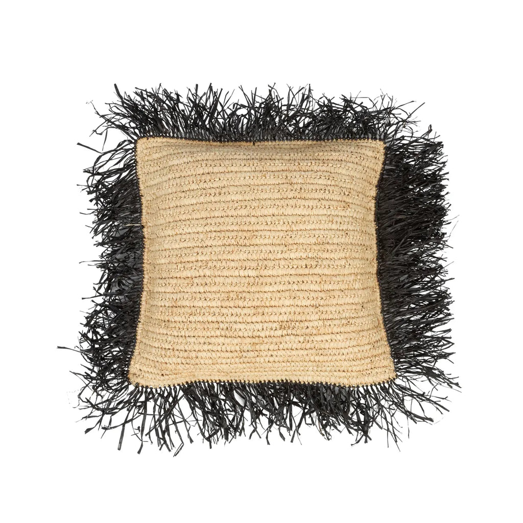 La Housse de Coussin Raphia - Noir Naturel - 40x40