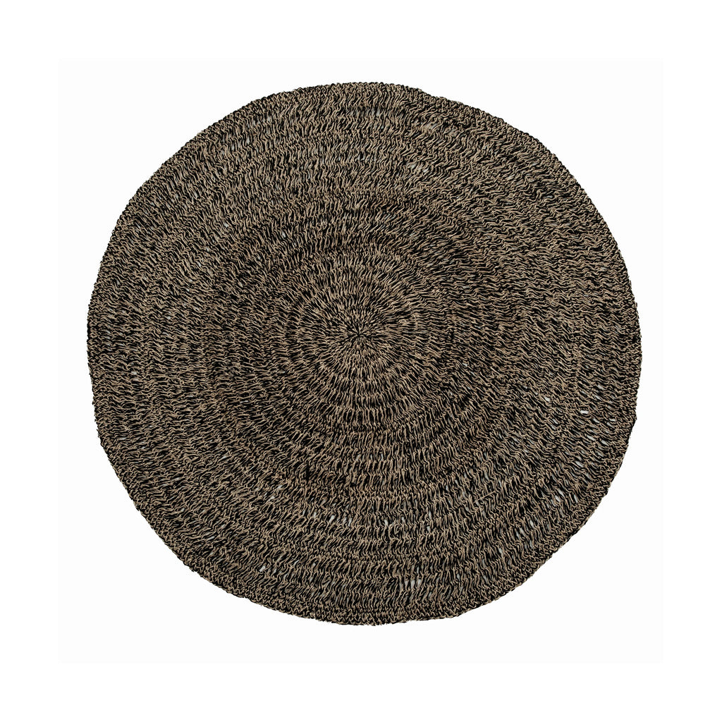 Le tapis en jonc de mer - Noir naturel - 150