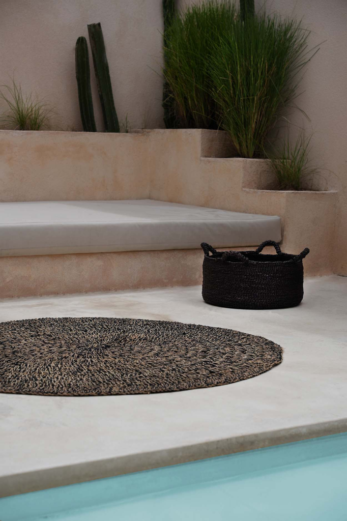 Le tapis en jonc de mer - Noir naturel - 150