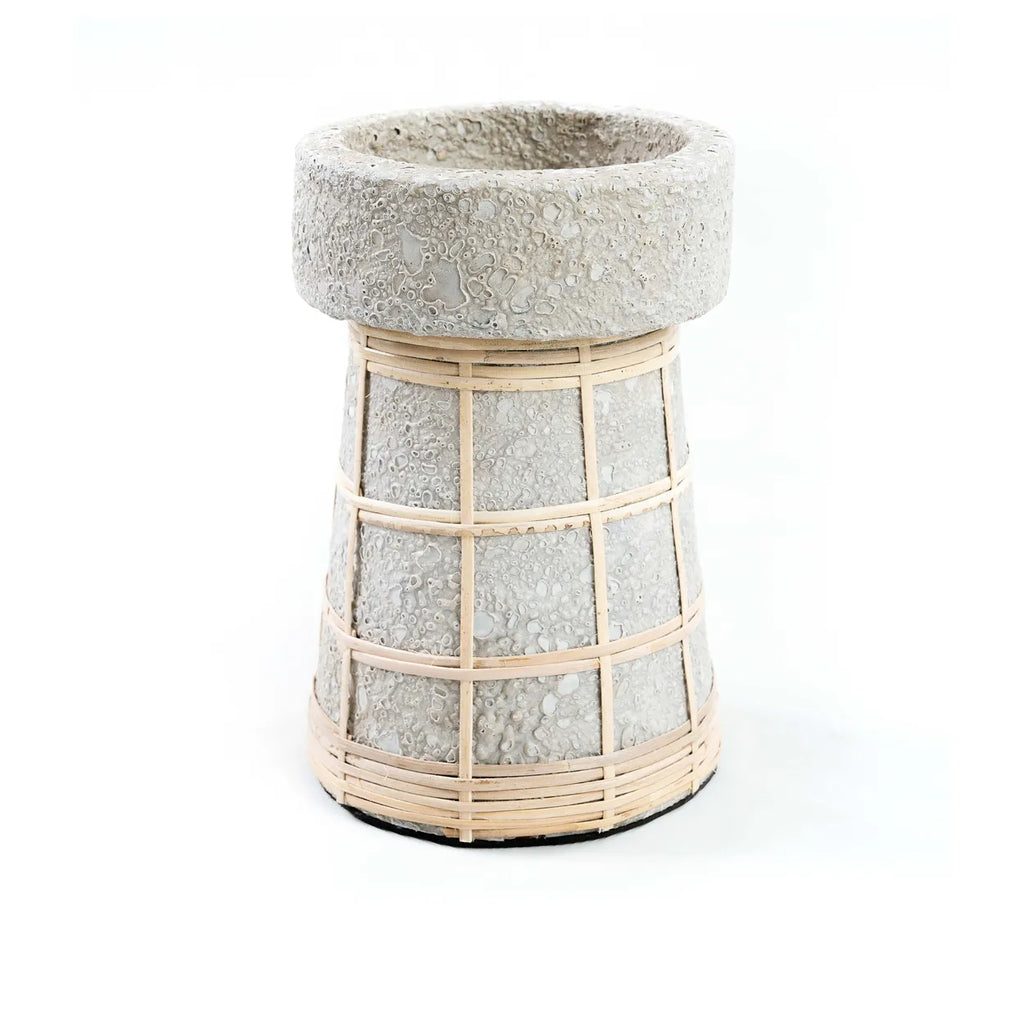 The Serene Candle Holder - Concrete Gray Natural - L