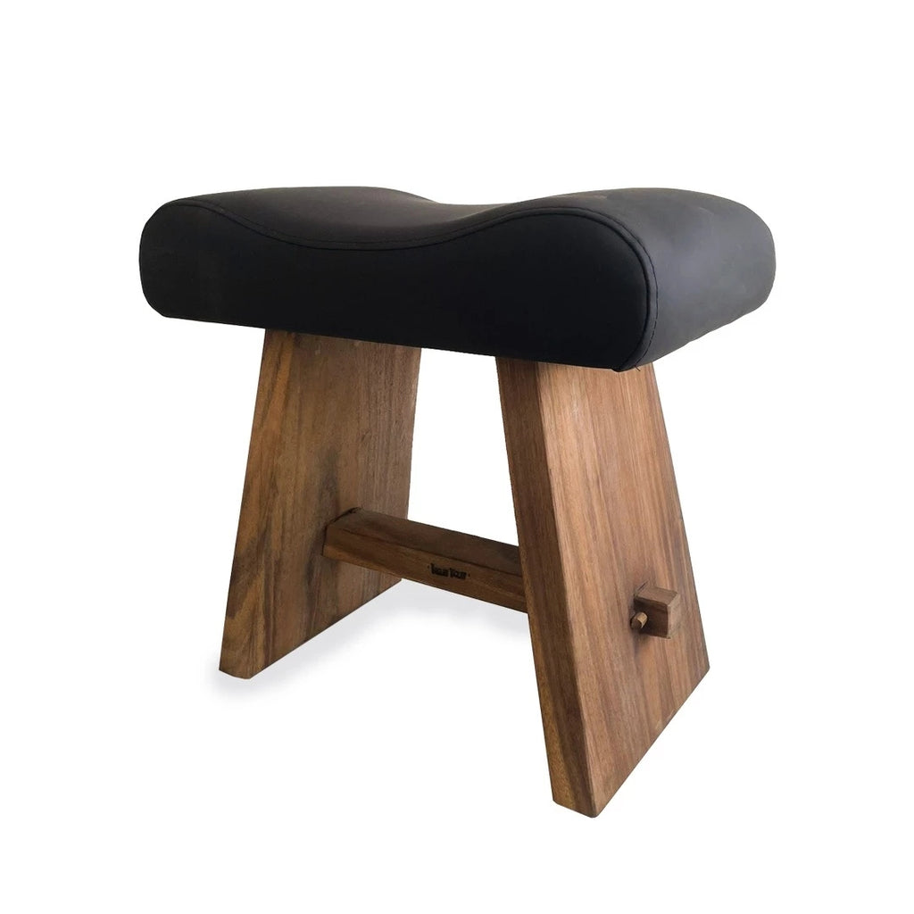 Le Tabouret Suar avec Cuir - Noir Naturel