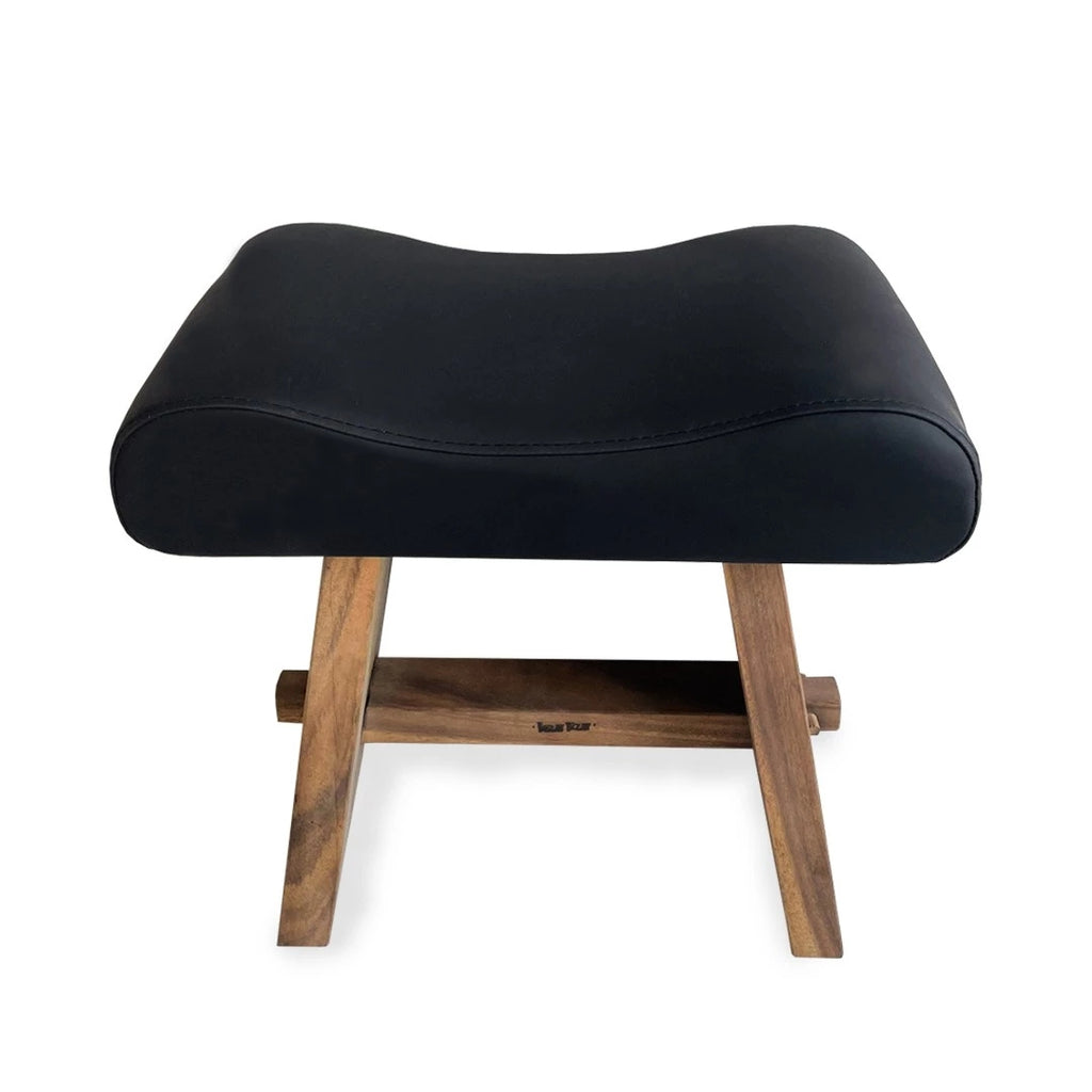 Le Tabouret Suar avec Cuir - Noir Naturel