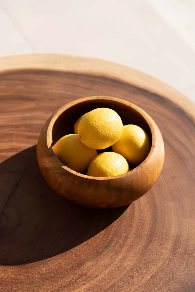 Le bol à fruits en racine de teck