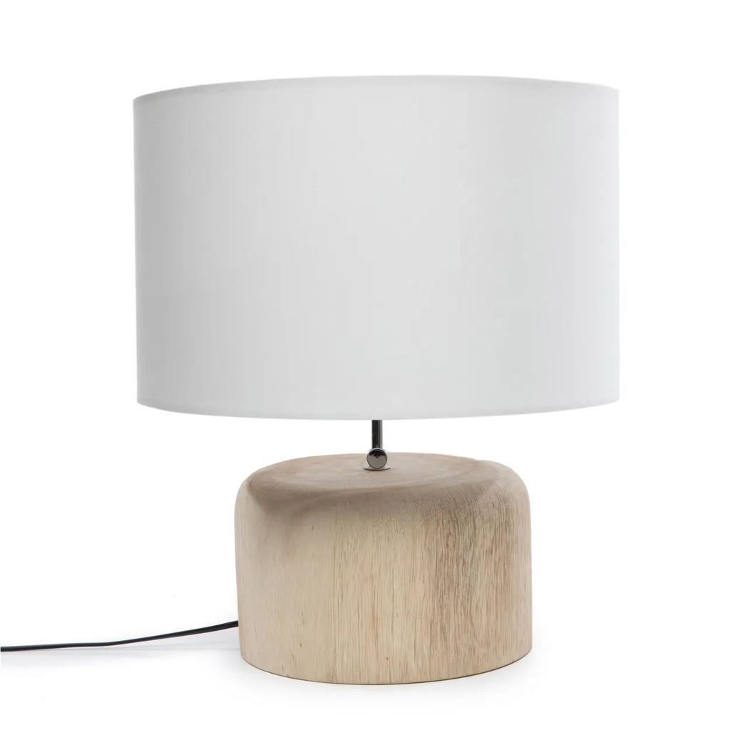 Le pied de lampe de table en bois de teck - Naturel