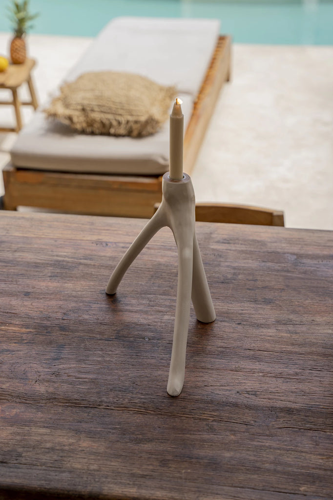 The Triple Twig Candle Holder - White