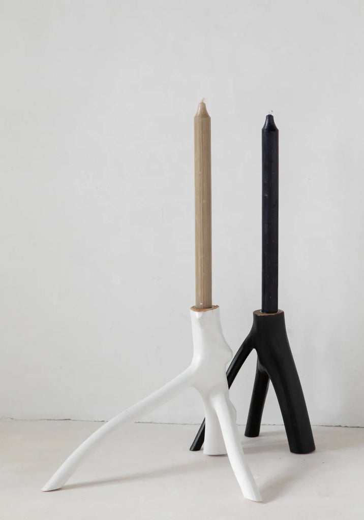 The Triple Twig Candle Holder - White