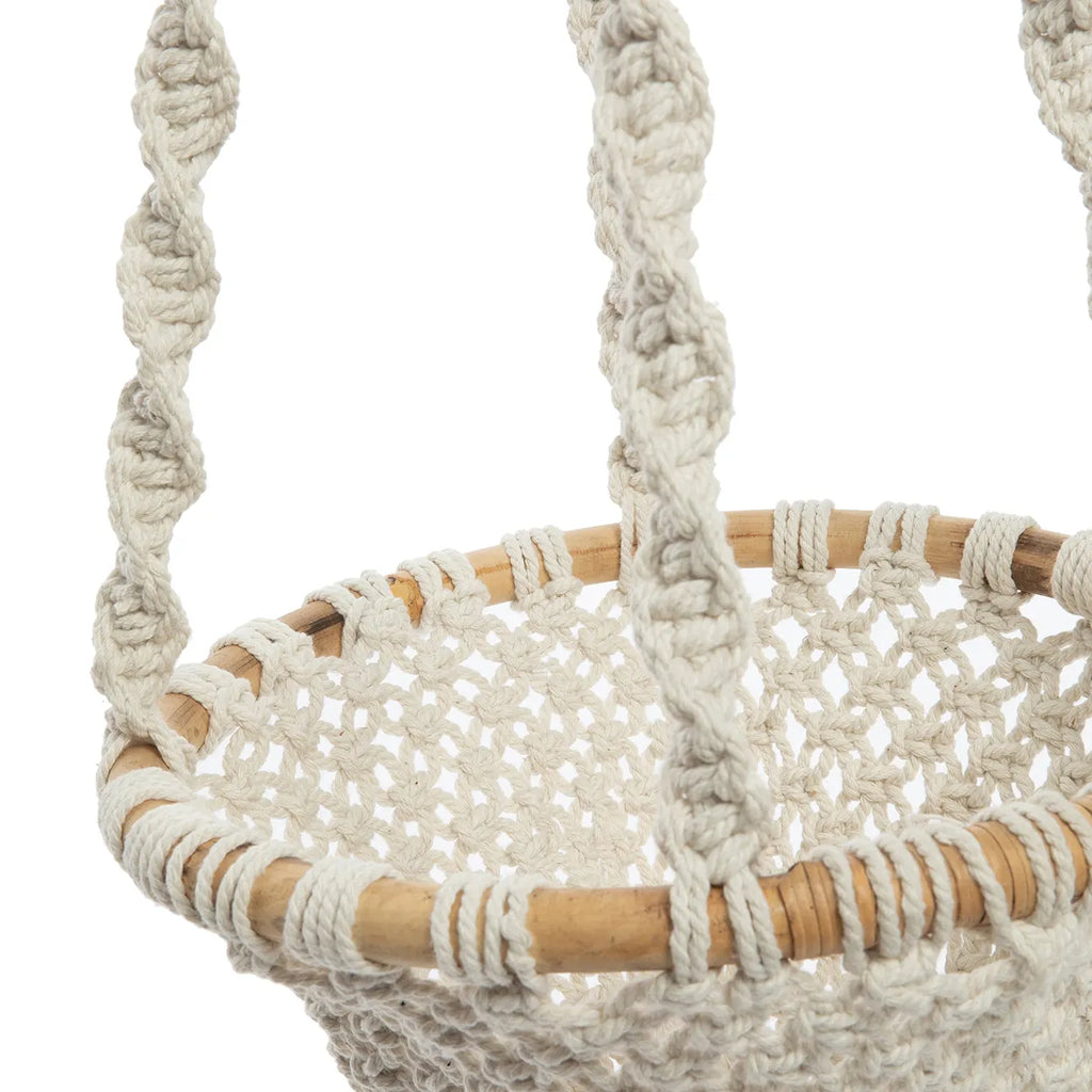The Twisted Macrame Plant Hanger - Natural White - L