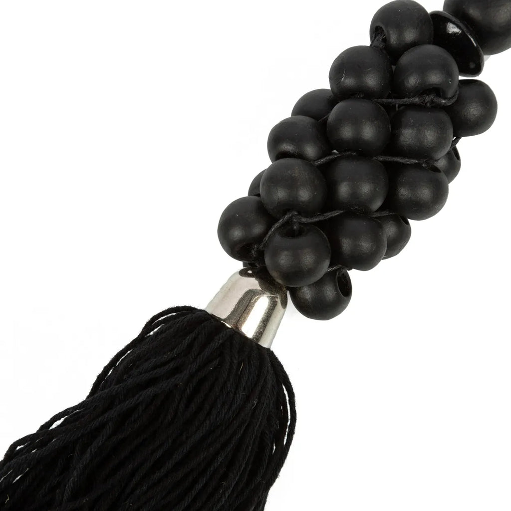 De Wooden Beads Sleutelhanger - Zwart
