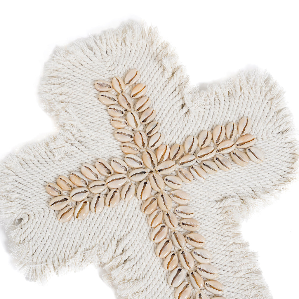 The Macramé Cross - White