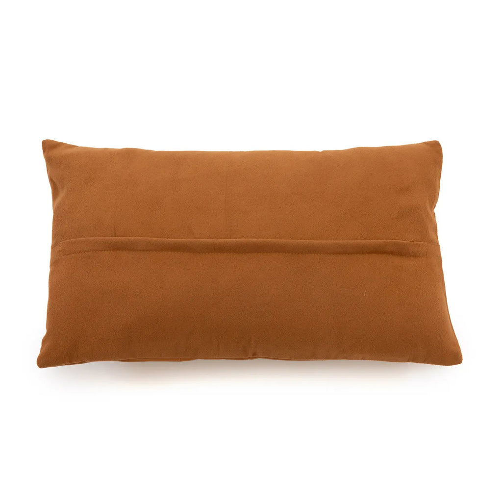 Housse de Coussin en Cuir à Six Panneaux - Camel - 30x50