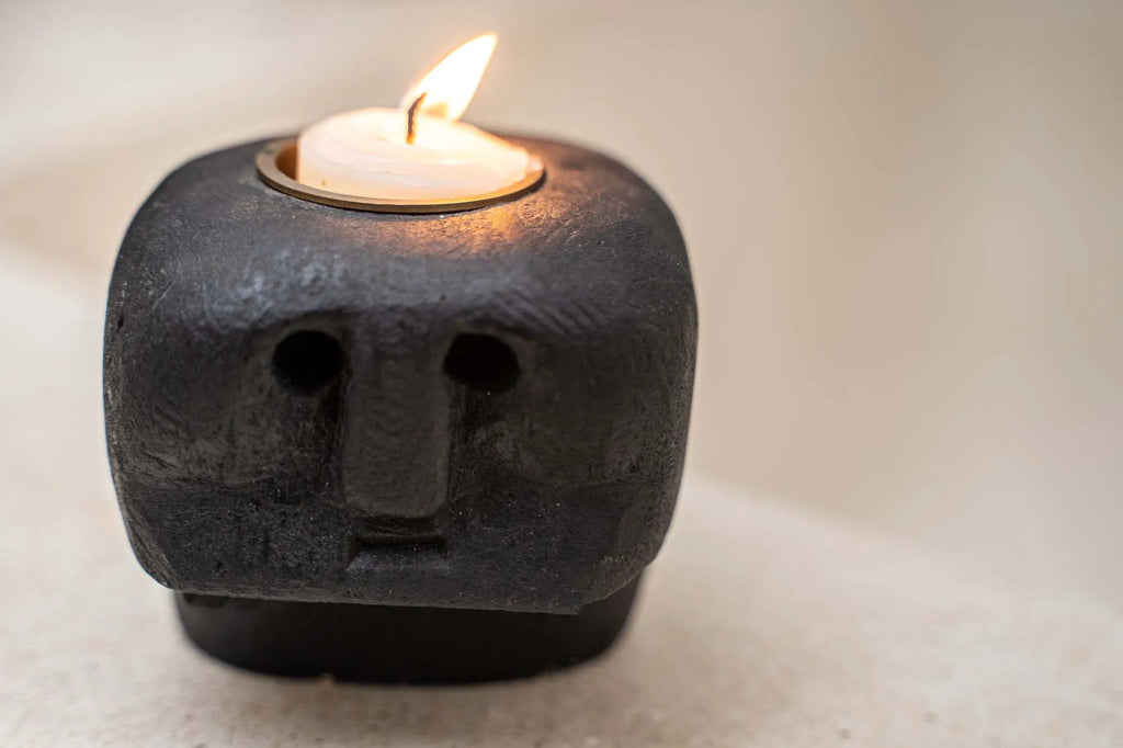 The Sumba Statue #27 Candle Holder - Black
